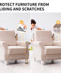 Comparison of a chair with and without Non Slip Furniture Pads Grippers For Hardwood Floors, showing protection and sliding prevention.