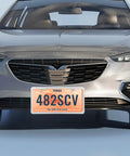 Slick Stainless Steel License Plate Frame Slim Style Two Hole Mount Polished Finish Flat Plate Holder With Metal Screw Caps Durable Weatherproof Car Accessory on sedan