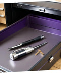 Open drawer with tools and a brass invisible cylinder barrel hinge from 25 pack small concealed jewelry box hinges