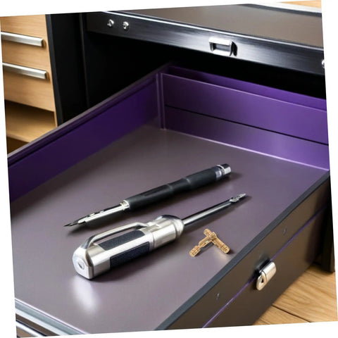 Open drawer with tools and a brass invisible cylinder barrel hinge from 25 pack small concealed jewelry box hinges