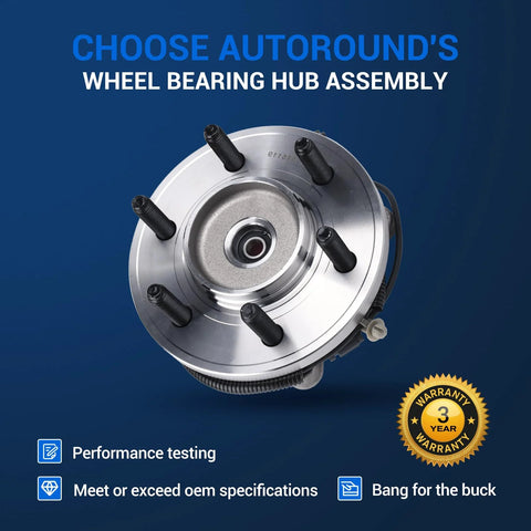 4WD Front Wheel Hub And Bearing Assembly 515119 For Ford F 150 2009 2010 6 Lug With ABS Front Axle Hub Replacement Durable Easy To Install For Four Wheel Drive Pickup
