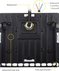 Close-up of JUDYSSY Flood Light Led Security Light Ip65 Waterproof Spotlight showing waterproof features and wiring.