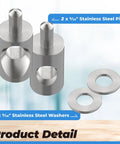 Two Pack Shower Door Pivot Hinge Pin Kit With 5/16 Inch Washers Heavy Duty Stainless Steel Hardware Glides Like Butter For Framed Glass Bathrooms Easy Swap Upgrade featuring stainless steel pins and washers.
