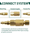 12 Pack 1 Quarter Inch NPT Female Air Hose Fittings Interchange Quick Connect Couplers with male and female plugs