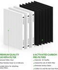 Three Pack Replacement Filter Set For Fellowes AeraMax 290 300 DX95 HF300 AP300PH Purifiers Includes 3 Efficiency Filters And 6 Carbon Pre Filters Fits Part 9287201 9324201 Quick Tool Free Install Great For Cleaner Air