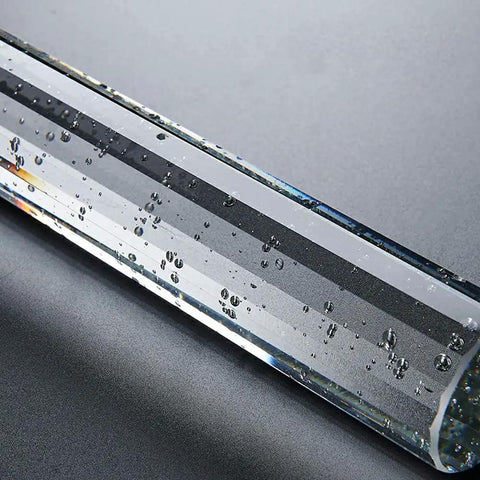 Close-up of bubble crystal shade of Modern Luxury LED Wall Sconce Lighting 18 Inch Wide Cylinder Wall Lamp With Bubble Crystal Shade