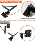 Comparison of our heavy duty gate corner brace kit no sag anti sag solid iron brackets and another product with reinforcement detail
