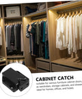 Push To Open Cabinet Latch Kit Four Pack With Rebound Tech for closets and cabinets in organized wardrobe scene