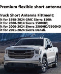 Shorty 7 Inch Spiral Flexible Rubber Truck Antenna For GM GMC Chevy Trucks Optimized AM FM Radio Reception Low Profile Mast