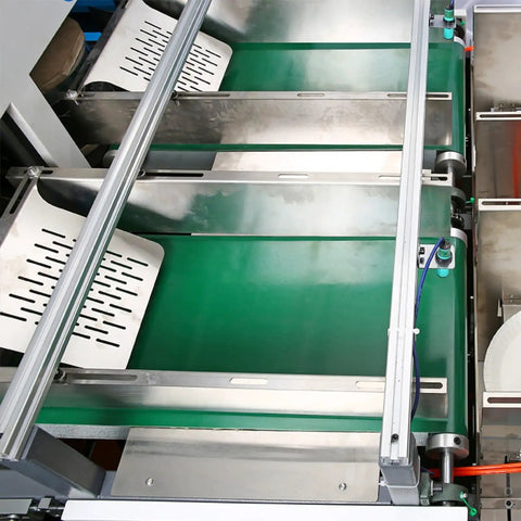 Auto Paper Plate Making Machine With Fast Molding And Stable Operation For Food Packaging Workshops Dope Pro Grade High Speed Plate Die Cutter Easy Setup And Durable Build For High Volume Production, green conveyor with paper plates