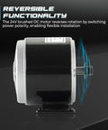 24V 350W Brushed Permanent Magnet Electric Motor For E Scooters And E Bikes Compact 2800 RPM Drive System Motor For Upgrades Bike Conversions And Small Wind Turbine Projects, side view