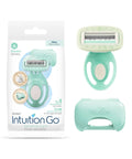 Intuition Go Disposable Razor For Sensitive Skin With BuiltIn Moisturizing Aloe Bar 4Fold Pivoting Head with packaging