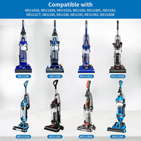 Different models of upright vacuums compatible with Replacement Vacuum Filters For Eureka Power Speed NEU Series.