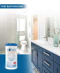 Alcohol-Free Disinfecting Wipes No Bleach Medical-Grade Multi-Surface Cleaning 80 Count in bathroom setting