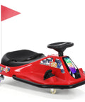Red 24V Electric Drifting Go Kart for Kids 3 and Up with Glowing Wheels Two Speed Switch Anti Rollover Safety Indoor Outdoor Ride On Car