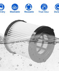 Pro Grade Washable Vacuum Filter Set Four Pack For 20V Dry And Wet Vacuums DCV580H DCV581H shown immersed in water