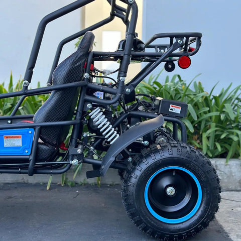 Side view of 125cc Premium Two Seater Go Kart With Automatic Transmission And Reverse LED Headlights Safety Speed Governor