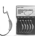 Weighted Swimbait Hooks With Molded Bait Keeper Weedless EWG Worm Hooks Sizes 1/16 Oz 1/8 Oz 3/16 Oz 1/4 Oz 2/0 3/0 4/0 5/0 Assorted 15 Pieces Unpainted Jig Heads For 3 To 5 Inch Swimbaits shown in packaging