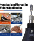 10-piece carbide burr bit set for 1/8-in rotary tools, double-cut design for metal, wood, stone and plastic carving