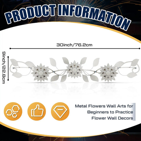 Noob Friendly 70 Piece Welding Kit For Stainless Steel Flower Wall Art Projects, decorative metal flower wall decor size.