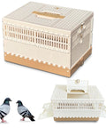 Folding Bird Cage For Pigeons And Small Pets Portable Travel Training Cage with three-door design, shown folded and open.