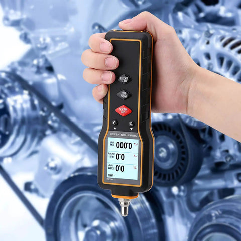 Handheld Vibration Meter And Digital Vibration Analyzer Tester With Portable Vibrometer Sensor Compact On The Go Vibration Meter For Machinery Diagnostics Data Logging And Fault Detection, handheld in use
