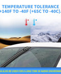 Temperature tolerance of Beefed Up All Season Silicone Wiper Blades 26 Inch And 22 Inch Replacement for varied environments.