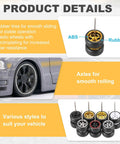 Two Pack 1 By 64 Scale Wheels And Tires With Real Riders Rims And Axles For RC Diecast Cars And DIY Models product details.