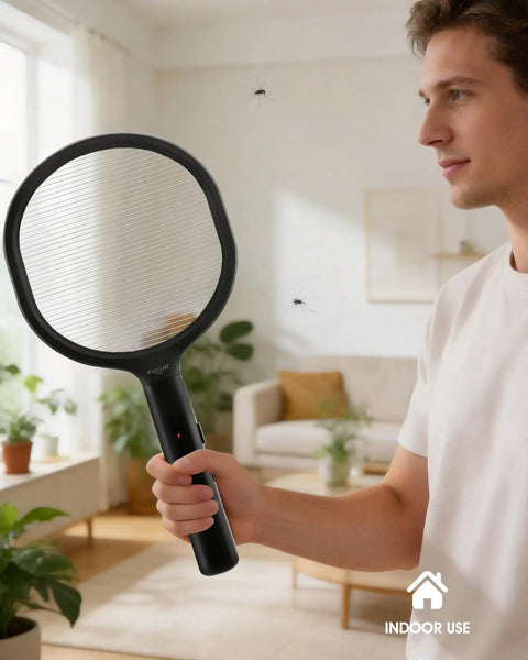 Heavy Duty Bug Zapper Racket Battery Powered Single Layer Grid For Large Insects Like Wasps Bees Horse Flies And Moths Indoor