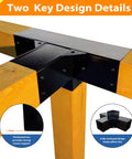 Beefed Up Iron Pergola Bracket Kit For 4x4 Posts With 3 Way And 4 Way Corner Brackets installed on wooden posts