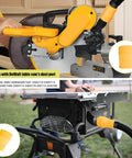 Universal Dust Collection Adapter For Miter Saws And Table Saws Flexible TPU Hose in use on miter and table saws