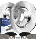 Front Brake Kit With 12.99 Inch Rotors And Ceramic Pads For Chrysler Pacifica Town And Country Voyager Dodge Journey Grand Caravan Ram CV Replacement Brakes That Stop Smoothly And Last Longer displayed with components including two rotors and ceramic pads