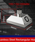 Top Shelf Stainless Steel Fume Hood Smoke Collector Designed For Welding Shop Dust Extraction With Rock Solid Heat Resistance And Quick Wipe Down Cleanup Built Last For Heavy Duty Use, dimensions 400mm x 300mm.