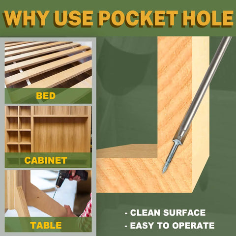 Pocket Hole Screws Fine Thread Size 8 One And A Quarter Inch 600 Pieces Washer Head Square Drive DIY Friendly application