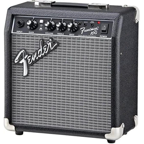 Frontman 10G 10 Watt Guitar Amplifier Bundle with 6 Inch Speaker and Control Knobs in Black
