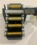 Badass 2x72 Belt Grinder Small Wheel Kit For Knife Makers And Bladesmiths Includes Five Hella Sturdy Steel Cylinders close-up measuring 77mm.