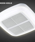 Overhead view of Very Quiet 80 Cfm Bathroom Exhaust Fan with LED Light 4000K 1.5 Sone No Attic Access Installation Ceiling Mounted
