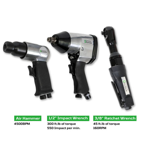 Get Your Hands On This Fifty Piece Air Tool Kit Complete With A Powerful One And A Half Inch Impact Wrench Precision Three Eighths Inch