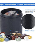Electric Rock Tumbler With Dual Drum, 6Lb Capacity showing one drum filled with colorful stones, highlighting rubber material detail.