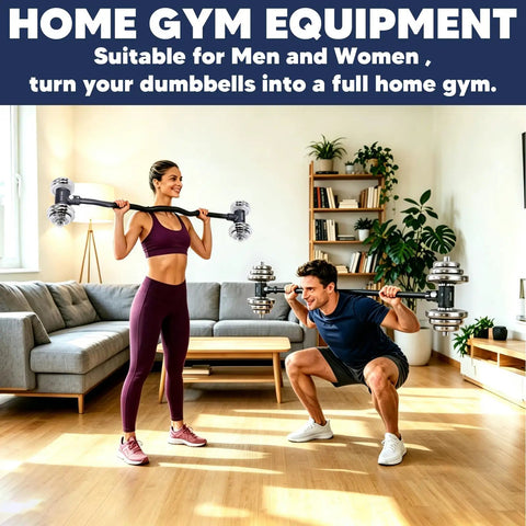 Turn Your Dumbbells Into An EZ Curl Bar With 200Lb Capacity, Adjustable Weight Bar For Home Gyms, people using converter in living room