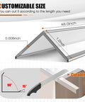 Top Shelf 4 Pack Clear Wall Corner Protectors 48 Inch Long Transparent PVC Edge Guards showing customizable length details.