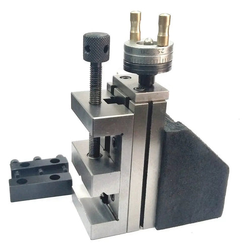 Mini Vertical Milling Slide With Precision 2 Inch Steel Vise featuring rugged construction and adjustable clamps for precise machining.
