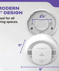 No-Brainer 2-In-1 Smoke And Carbon Monoxide Detector With AA Battery Power, 85 Decibel Alarm, Red LED Indicator, Advanced Sensing For Faster Smoke Detection, Easy Home Safety Upgrade, 9th Edition, modern 5-inch design