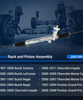 Hydraulic Power Steering Rack And Pinion Replacement For Chevy Impala Monte Carlo Buick LaCrosse Regal Pontiac Grand Prix 1997-2011