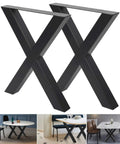 Set Of 2 Industrial Country Style Steel Table Legs 28 Inch By 24 Inch Dining Table Legs 28 Inch Tall And 24 Inch Wide X-frame