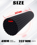 Universal 72 Piece Spoke Covers Set For 8 To 21 Inch Rims Wheel Skins Wraps For Ebikes Dirt Bikes Pit Bikes Motorcycles Bicycles And Wheelchair Decoration Black, showing 237mm length and 4mm diameter black covers.