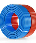 Three Quarters Inch PEX A Flexible Tubing For Potable Water Two Hundred Feet Non Oxygen Barrier Blue and Red Coils