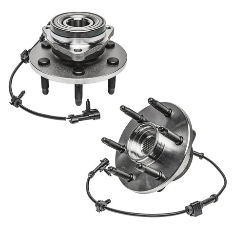 Beefed Up Front Wheel Bearing Hubs Brake Kit With Disc Rotors And Ceramic Pads For Chevy GMC Silverado Sierra 1500 2500