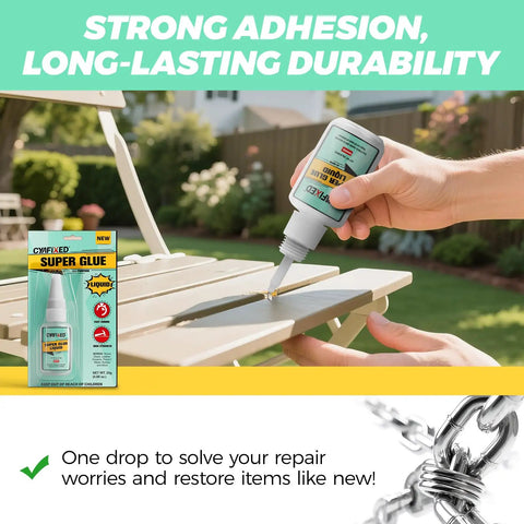 Applying Clear Quick Dry Cyanoacrylate Glue For Wood Plastic Metal Glass Ceramic Leather And More For DIY Projects to wooden chair