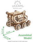 Mars Rover DIY Engineering Kit For Kids And Teens, STEM STEAM Educational Wooden Puzzle Model, Assembled wooden rover model, 9 cm